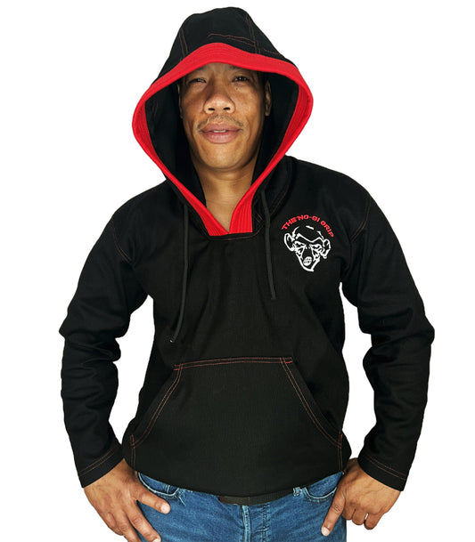 Sudadera con capucha Gi negro y rojo