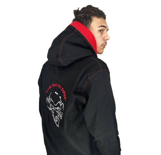 Sudadera con capucha Gi negro y rojo